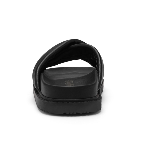 Open Toe Crisscross Slide Flat Sandals - BLACK - 3