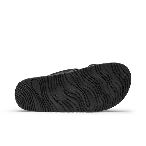 Open Toe Crisscross Slide Flat Sandals - BLACK - 4