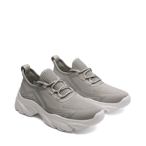 Breathable Non-Slip Knit Sneakers - GREY - 3