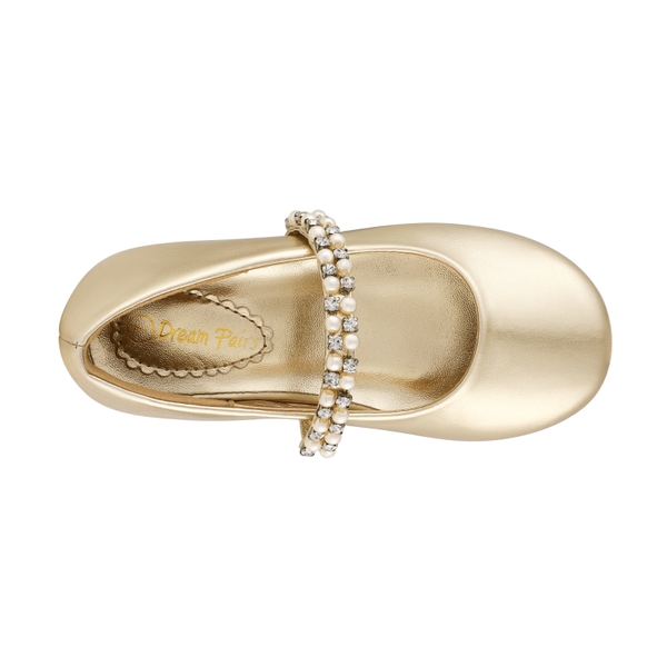 Toddler Girl's Mary Jane Ballerina Flats - GOLD - 3