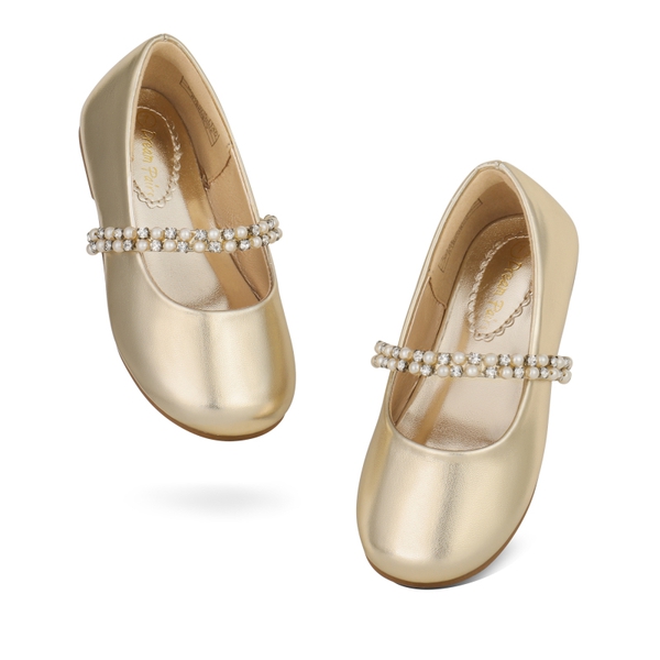 Toddler Girl's Mary Jane Ballerina Flats - GOLD - 4