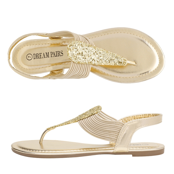 Elastic Gladiator Sandals - GOLD - 2