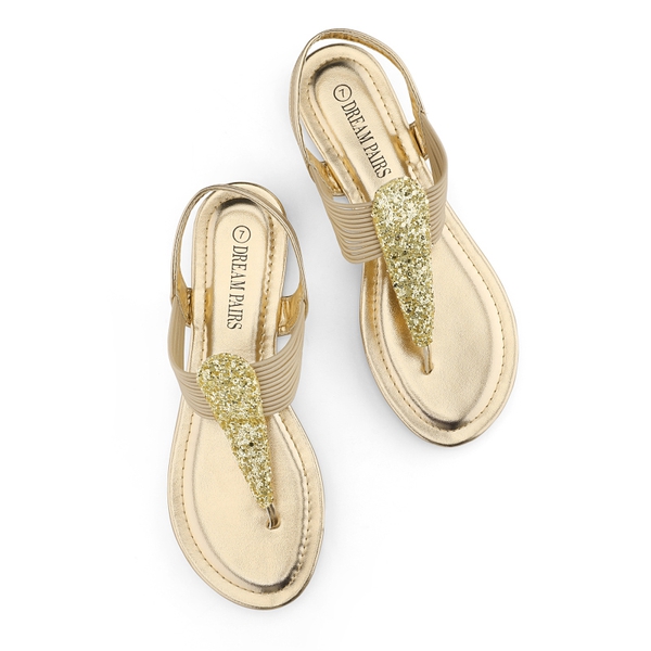 Elastic Gladiator Sandals - GOLD - 3