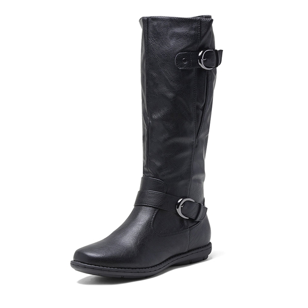 Fur Knee High Winter Boots - BLACK -  0