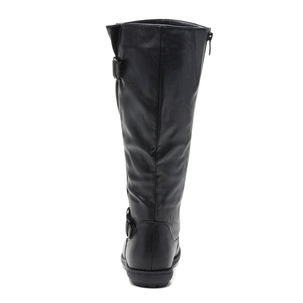 Fur Knee High Winter Boots - BLACK - 4