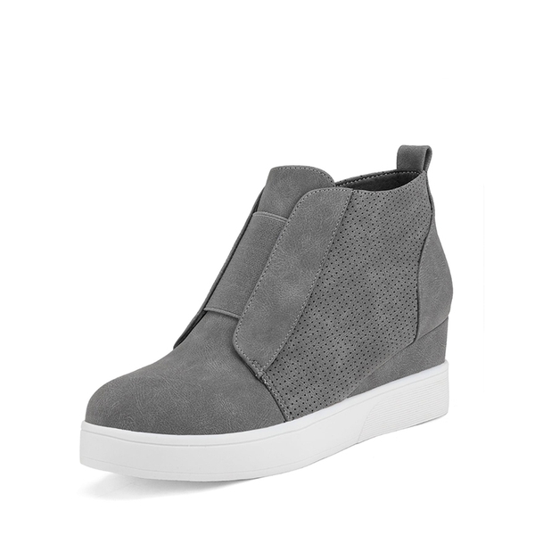 Platform Wedge Booties - GREY -  0