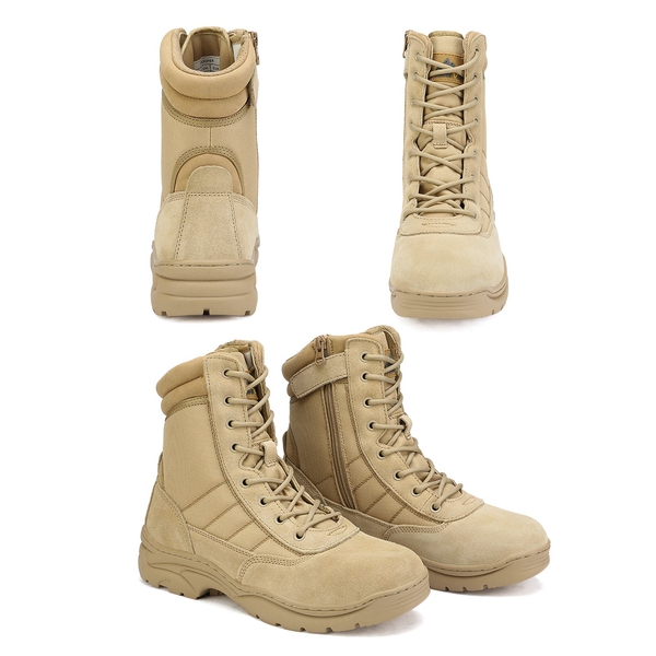 Men's Wide Military Tactical Work Boots【Wide Fit】 - SAND - 1