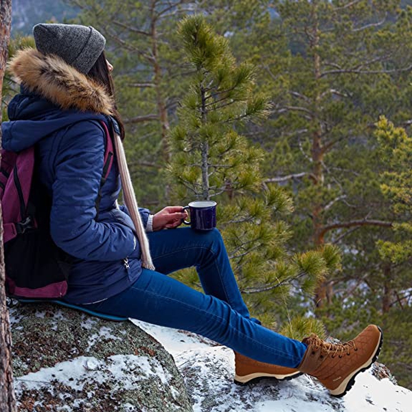 Women's Lace Up Winter Snow Boots - TAN - 3