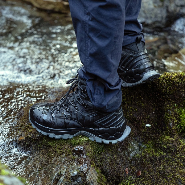 [Polar Bear Series] Men's Waterproof Trekking Trail Non-Slip Hiking Bootsccc - BLACK - 1