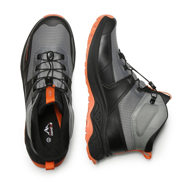 Men's Waterproof Lightweight Hiking Boots - GREY-ORANGE - 2