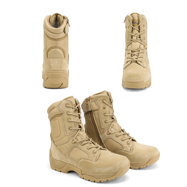 Men's Tactical Combat Work Boots【Wide Fit】 - SAND - 5