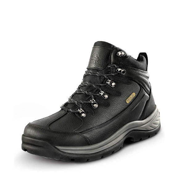 Men's Waterproof Leather Hiking Boots - BLACK LITCHI -  0