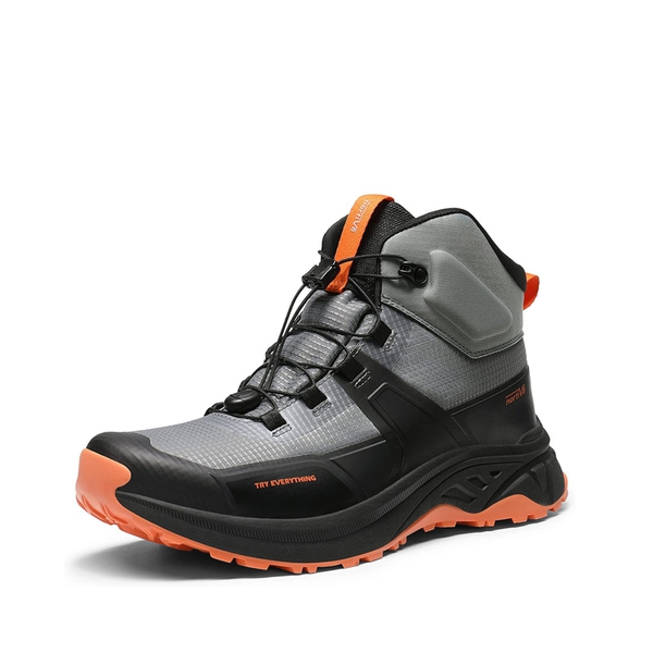 Men's Waterproof Lightweight Hiking Boots - GREY-ORANGE -  0