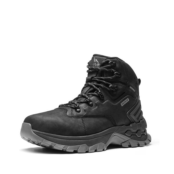 [Polar Bear Series] Men's Waterproof Trekking Trail Non-Slip Hiking Bootsccc - BLACK -  0