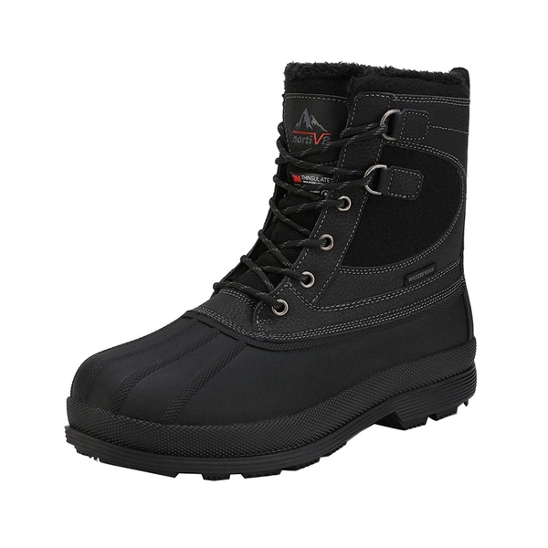 Men's Insulated Waterproof Snow Boots - BLACK -  0