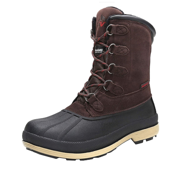 Men's Waterproof Winter Snow Boots - DARK BROWN BLACK -  0
