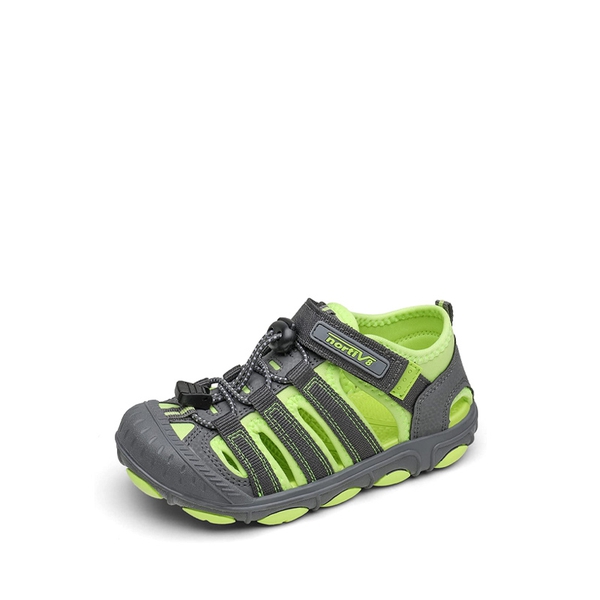 Kids Closed Toe Athletic Outdoor Sandals - GREY GREEN -  0