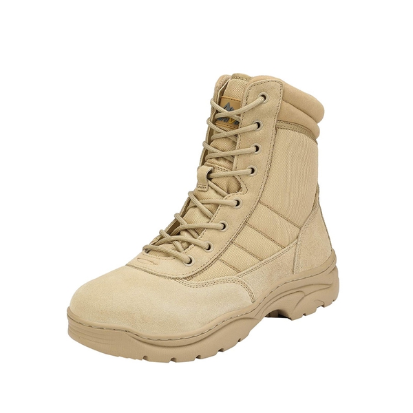 Men's Wide Military Tactical Work Boots【Wide Fit】 - SAND -  0