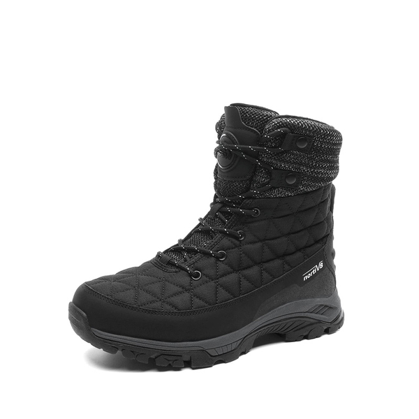Women's Lace Up Winter Snow Boots - BLACK -  0