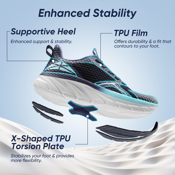 [Cloud Walker] Women's Athleisure Sneakers - BLUE - 5