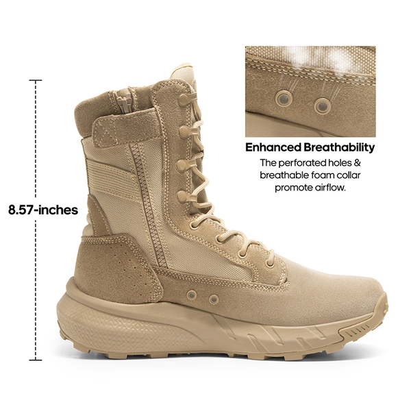 Men's Breathable Tactical Military Work Boots - SAND - 2