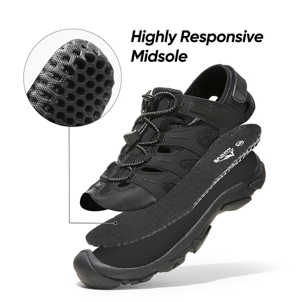 Men's Closed-Toe Non-Slip Sport Sandals - BLACK - 1