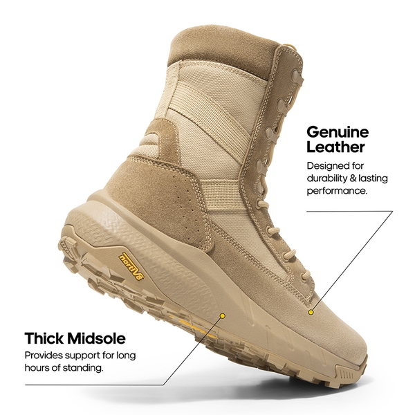 Men's Breathable Tactical Military Work Boots - SAND - 1