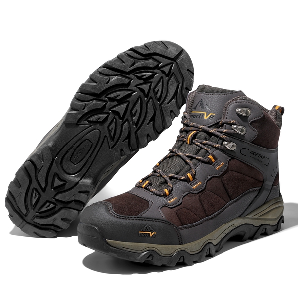 Men's Waterproof Hiking Boots - BROWN - 1