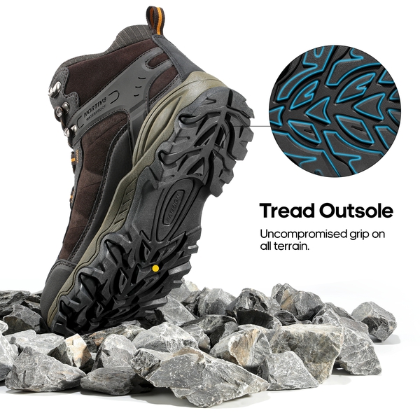 Men's Waterproof Hiking Boots - BROWN - 4