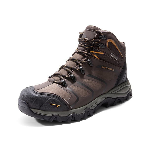 Men's Steel Toe Waterproof Work Safety Boots - BROWN/BLACK/TAN -  0