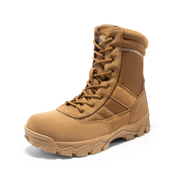 Men's Non-Slip Water-Resistant Military Work Boots - COYOTE -  0