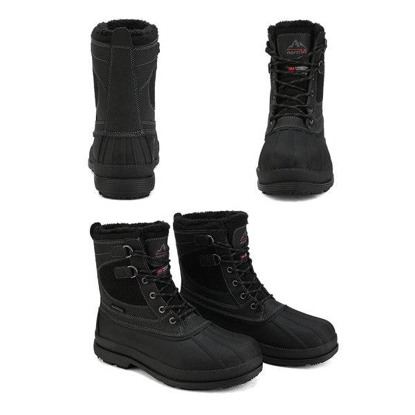 Men's Insulated Waterproof Snow Boots - BLACK - 2