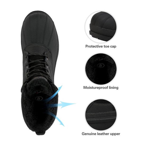 Men's Insulated Waterproof Snow Boots - BLACK - 4