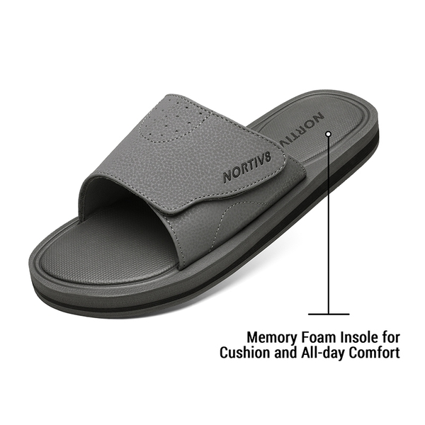 Men's Slide Sandals with Arch Support - GREY - 2