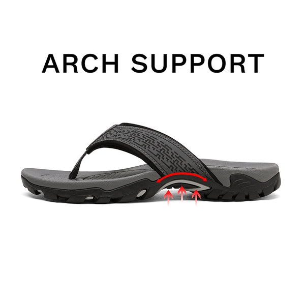 Men's Casual Thong Beach Sandals - GREY - 1