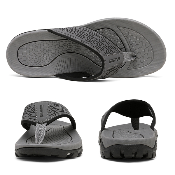 Men's Casual Thong Beach Sandals - GREY - 2