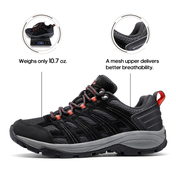 Women's Breathable Lightweight Hiking Shoes - BLACK - 2
