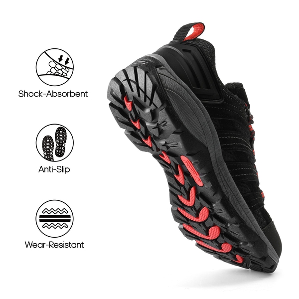 Women's Breathable Lightweight Hiking Shoes - BLACK - 5