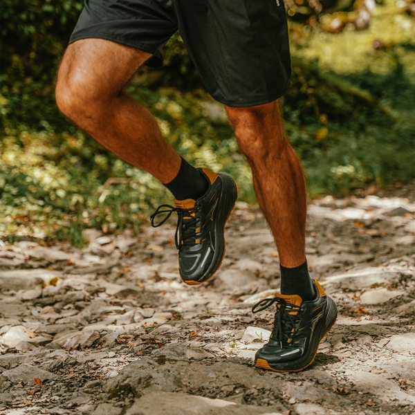 Men's Cushioned Trail Running Shoes - BLACK - 1