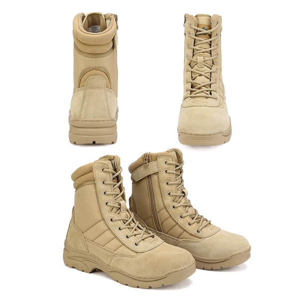 Men's Military Tactical Combat Boots - SAND - 4